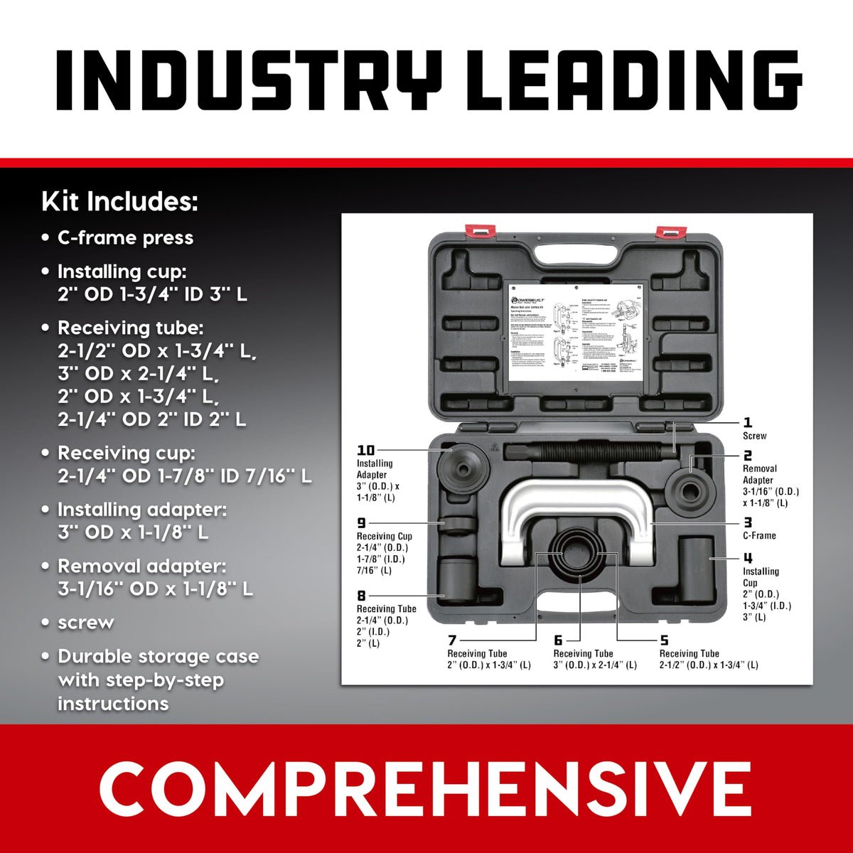 10 Piece Ball Joint Service Tool Kit with Storage Case I808428