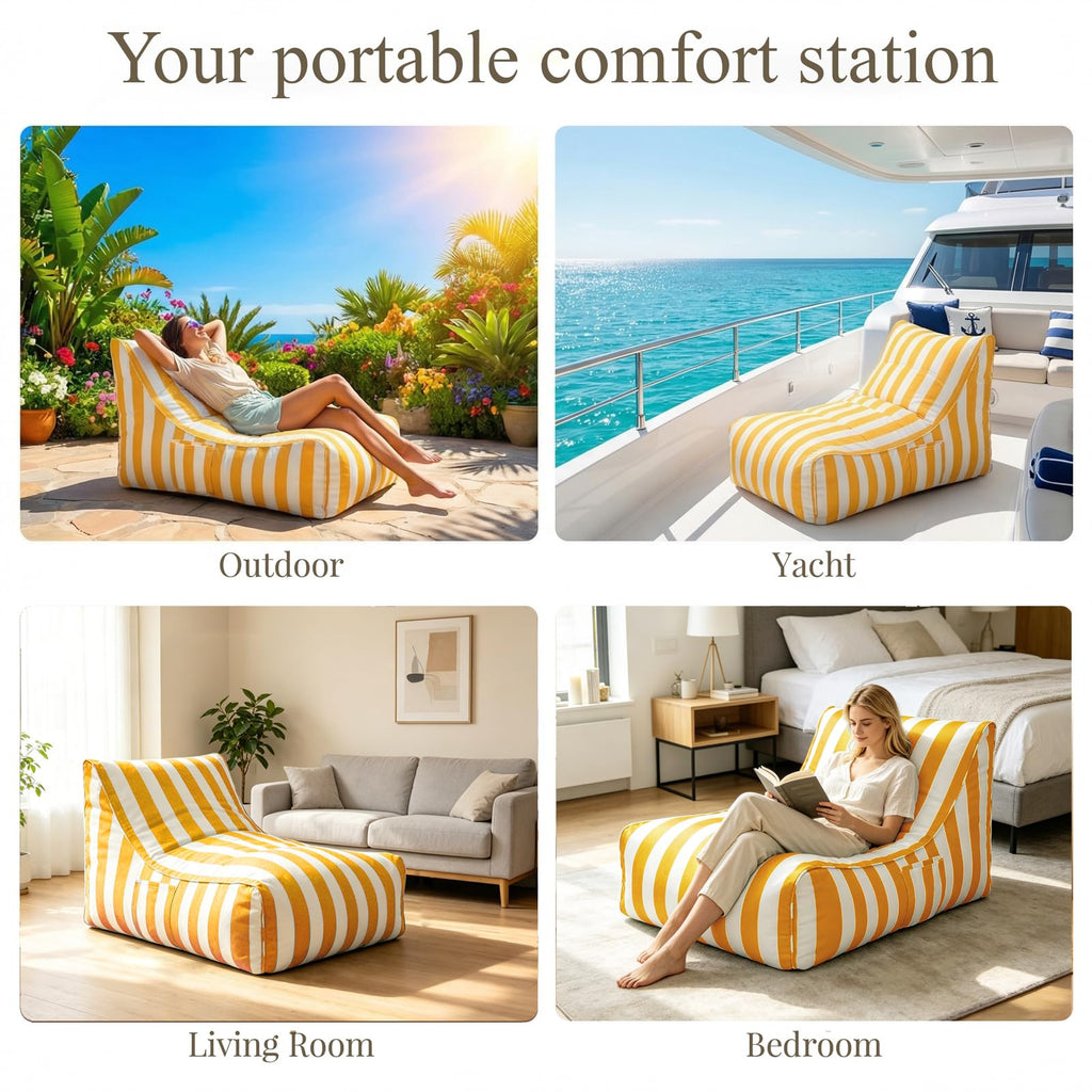 Yellow Memory Foam Bean Bag Chair T44638
