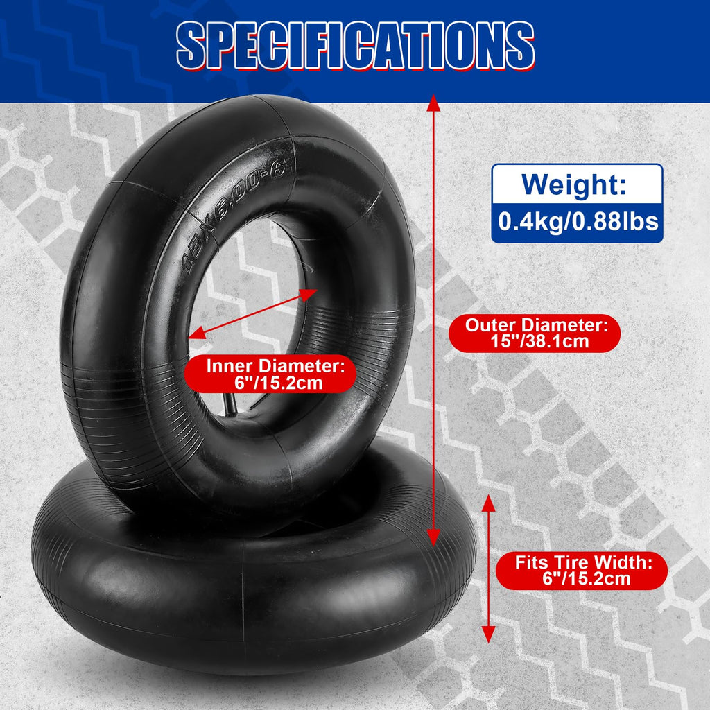 2 Pack 15 x 6.00-6 Inner Tubes F93533