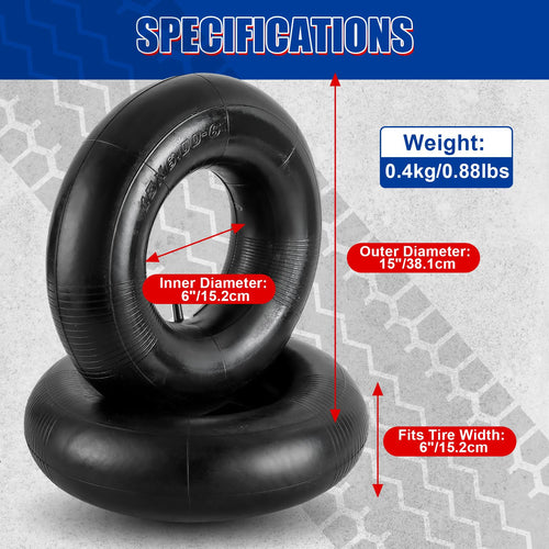 2 Pack 15 x 6.00-6 Inner Tubes F93533