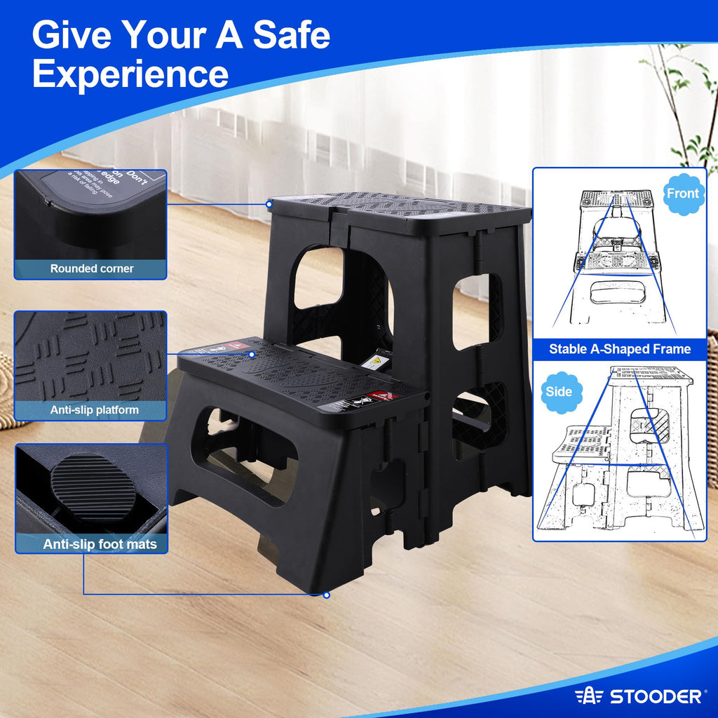 Folding 2-Step Non-Slip Step Stool O905001