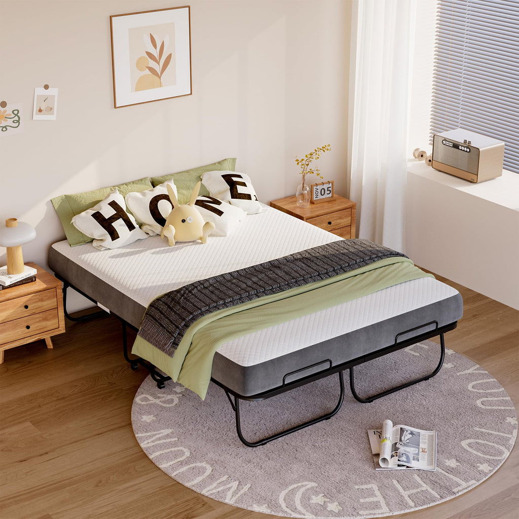 Full Size Folding Bed with Memory Foam Mattress T9923