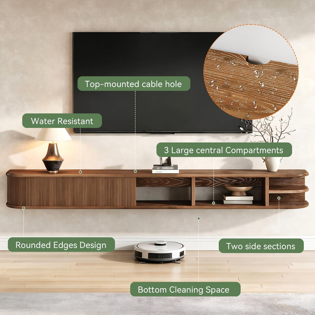 71" Solid Wood Floating TV Stand V778