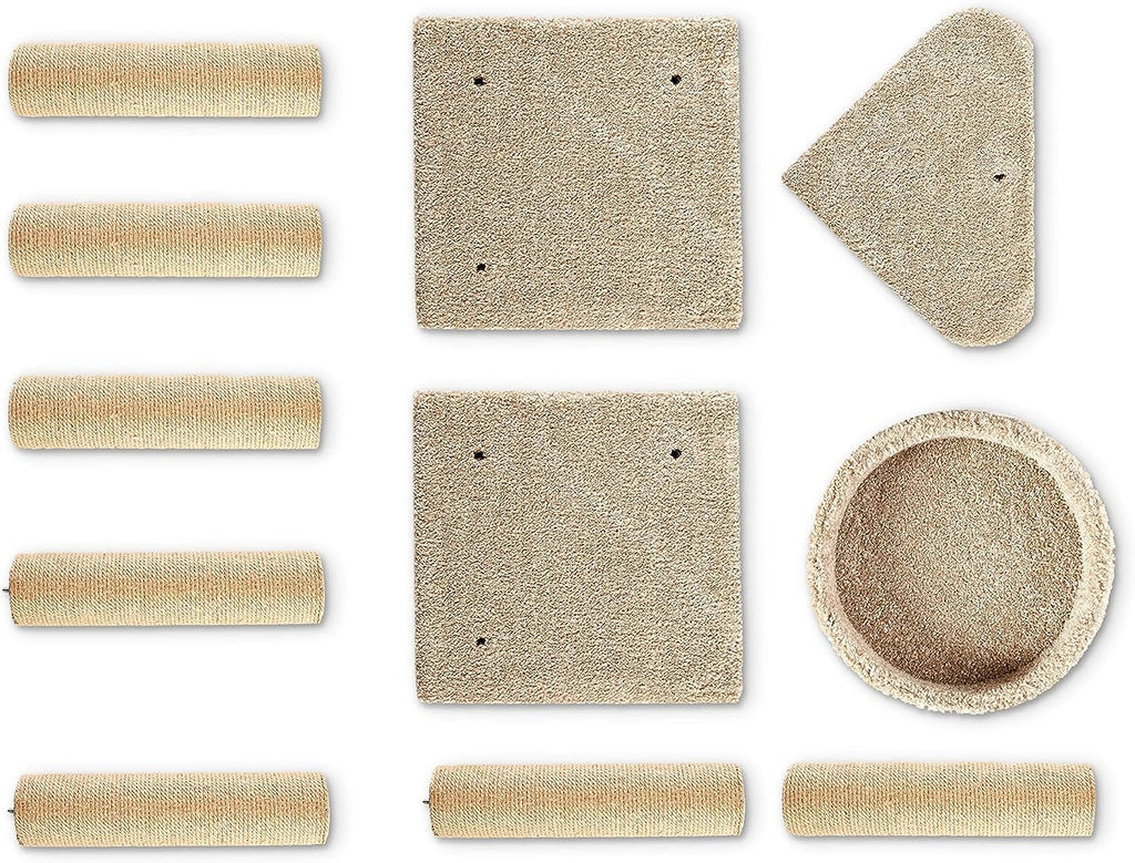 Beige Multi-Level Cat Tree Tower with Scratching Posts P36922