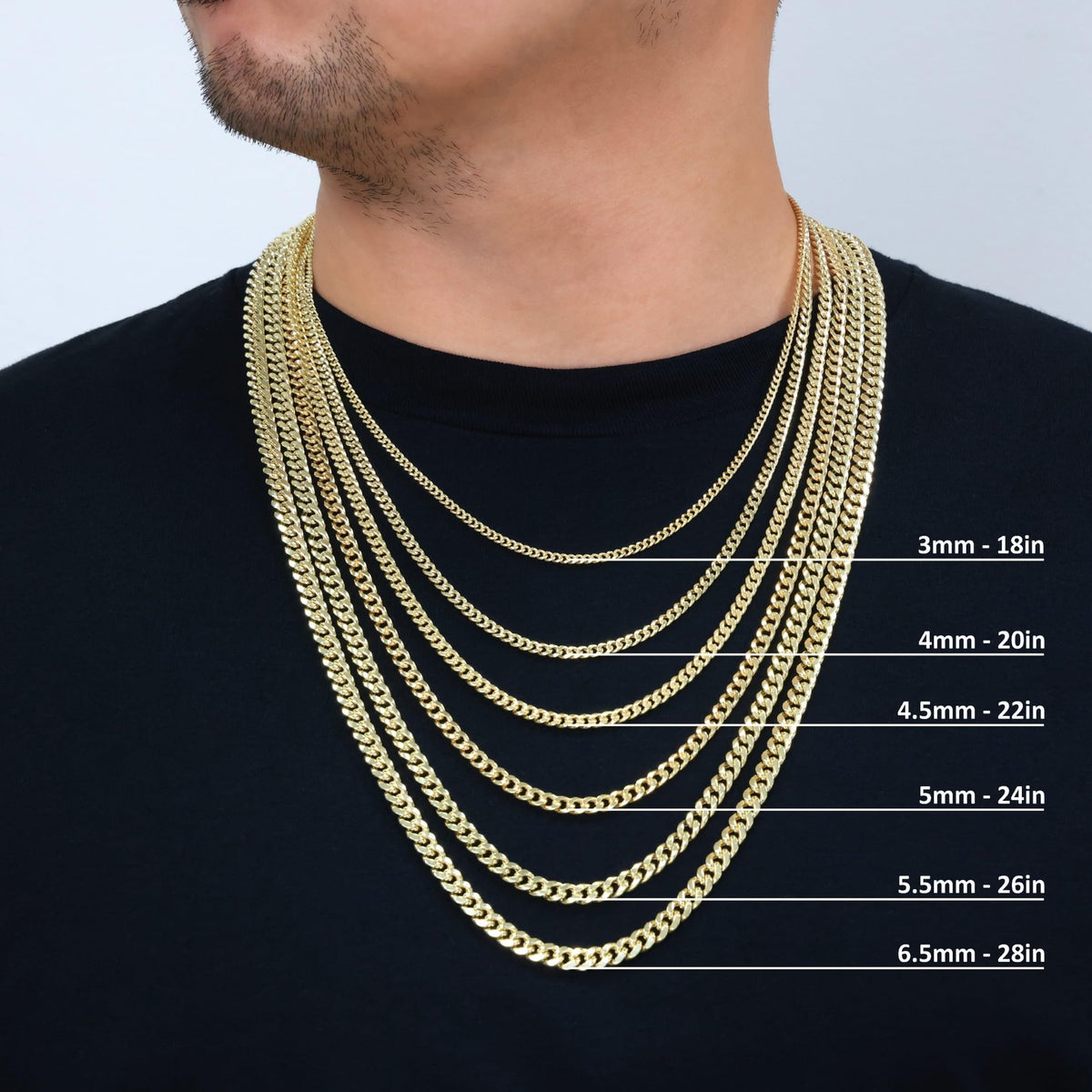 14K Yellow Gold Cuban Link Chain Necklace I135157