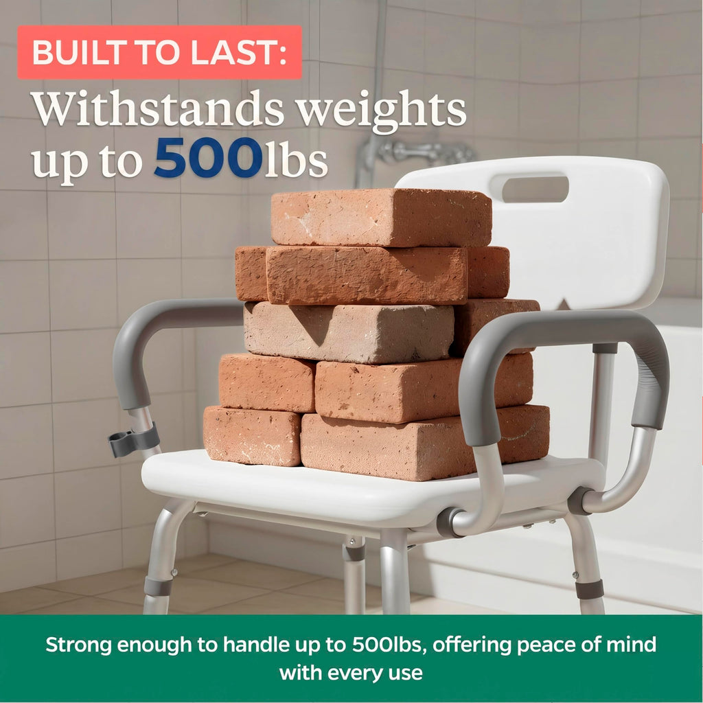 Adjustable Shower Chair with Mat Y12486