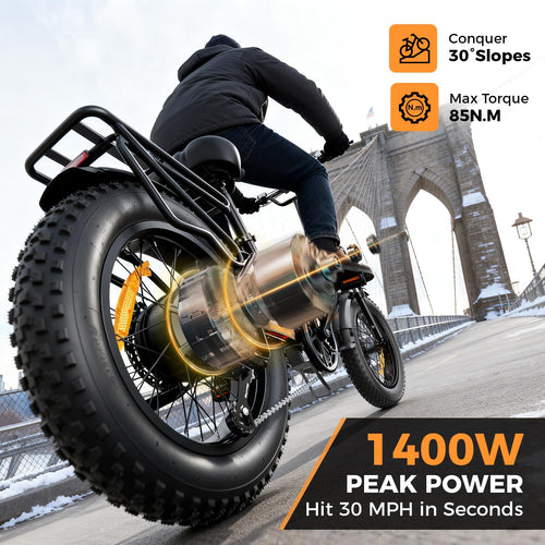 1400W 30MPH 48V 13AH Fat Tire Foldable Electric Bike W61600