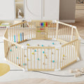 Foldable Wooden Baby Playpen with Locking Gate L3029