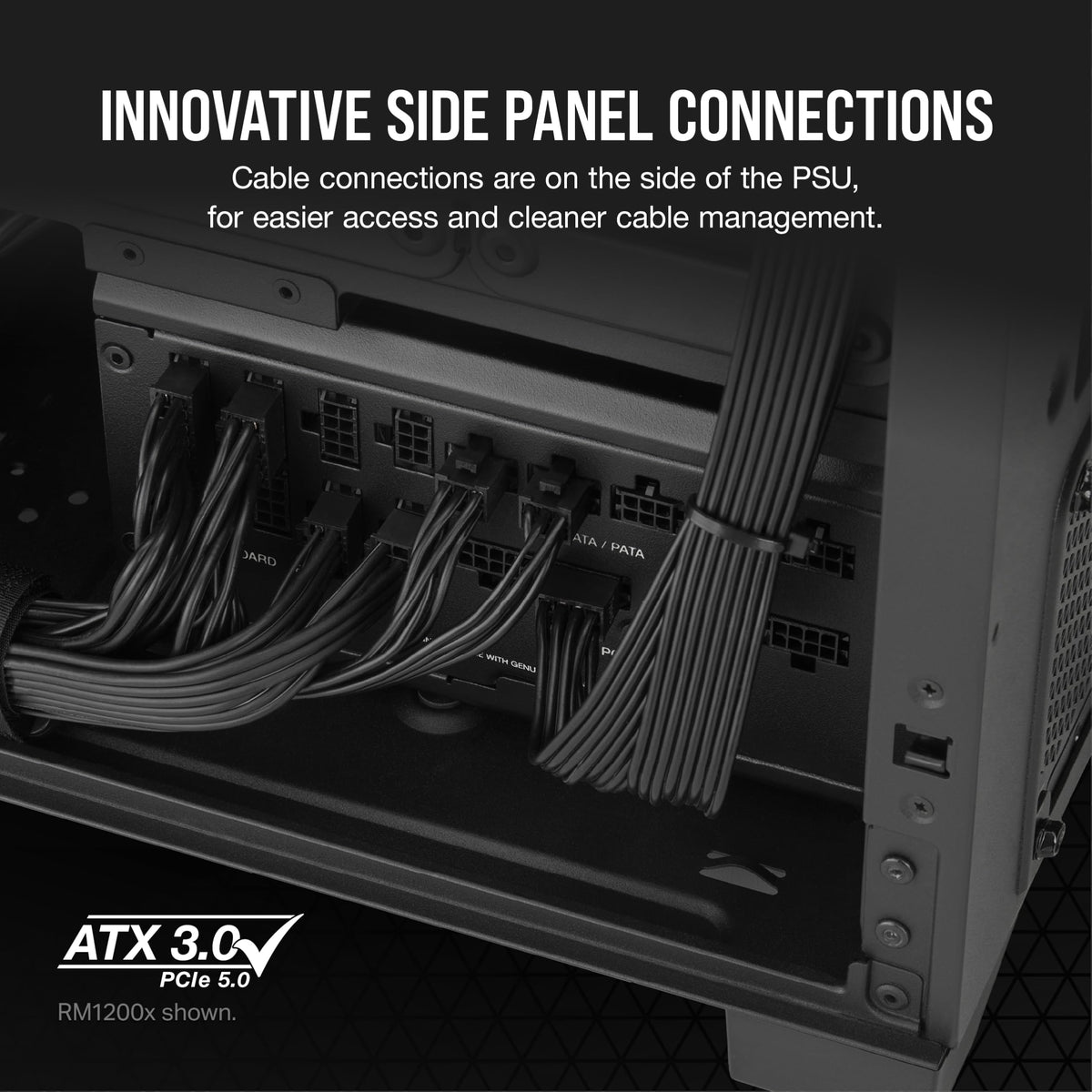 Black ATX 3.1 PCIe 5.1 Power Supply Y95256