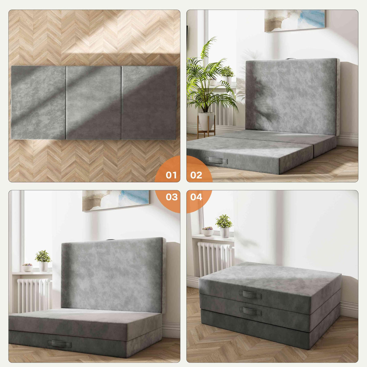 4 Inch Twin Tri-Fold Mattress Topper Y768