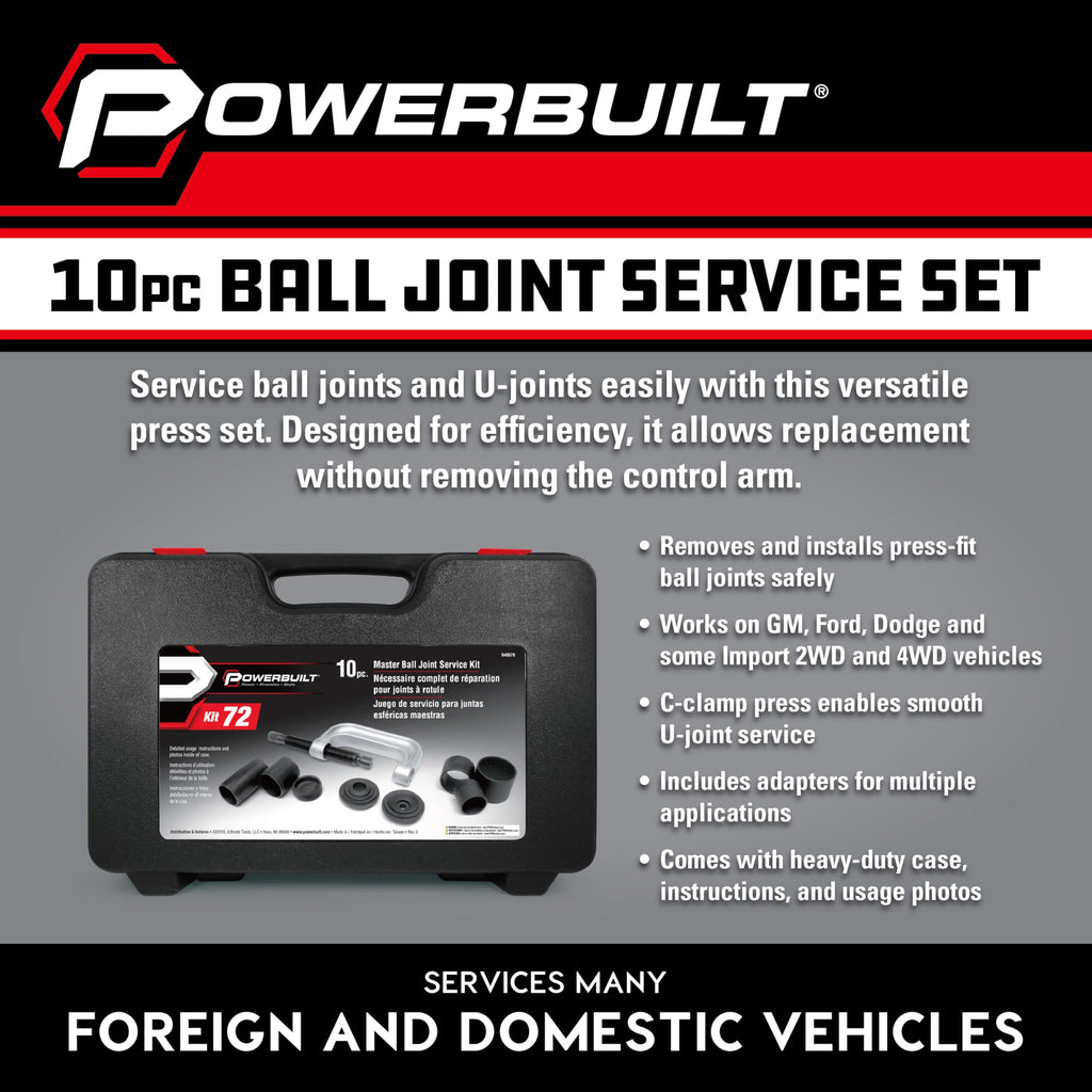 10 Piece Ball Joint Service Tool Kit with Storage Case I808428