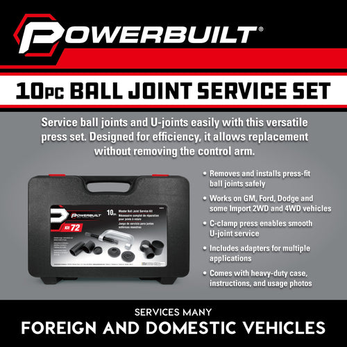 10 Piece Ball Joint Service Tool Kit with Storage Case I808428
