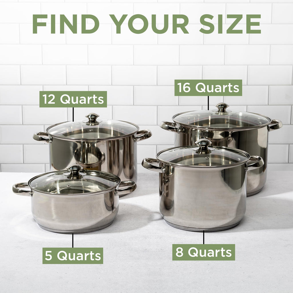 Stainless Steel 8-Quart Stock Pot with Glass Lid X846