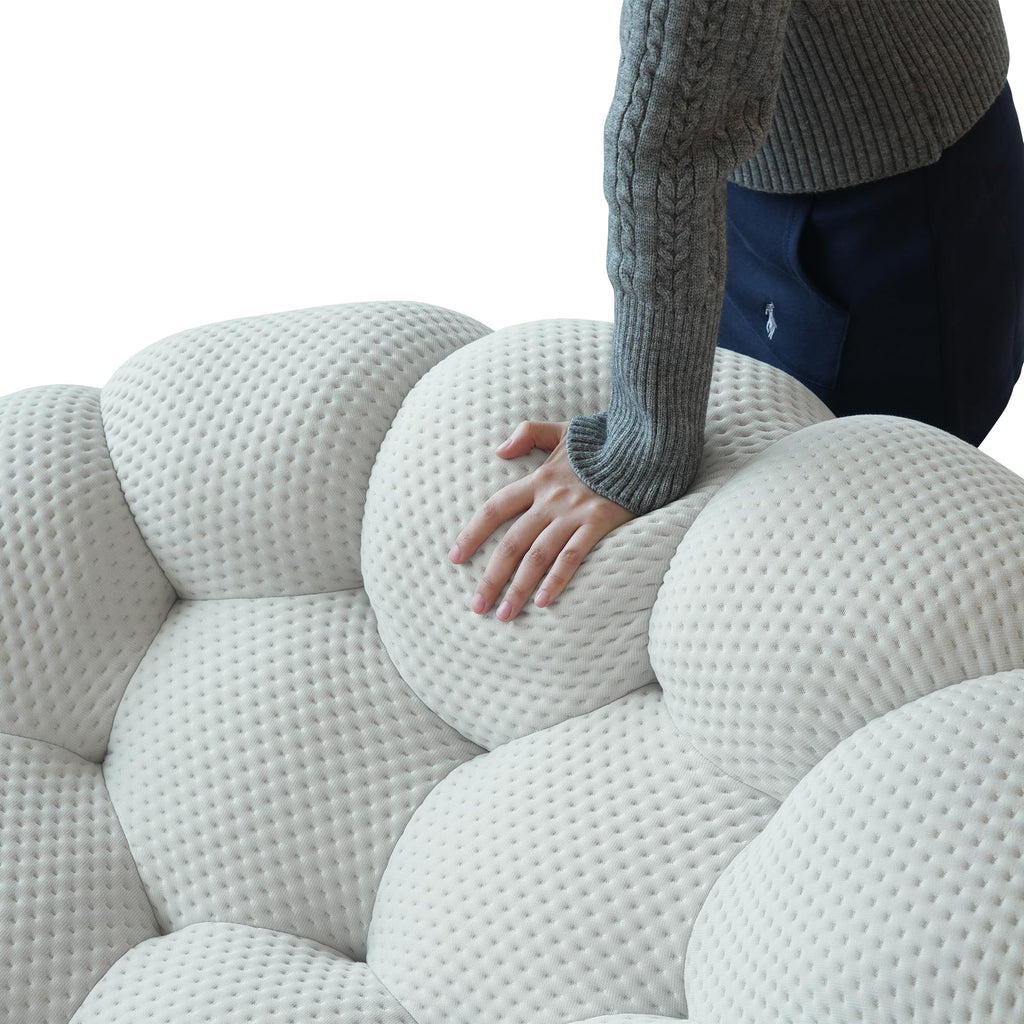 Light Grey Curved Upholstered Sofa P908