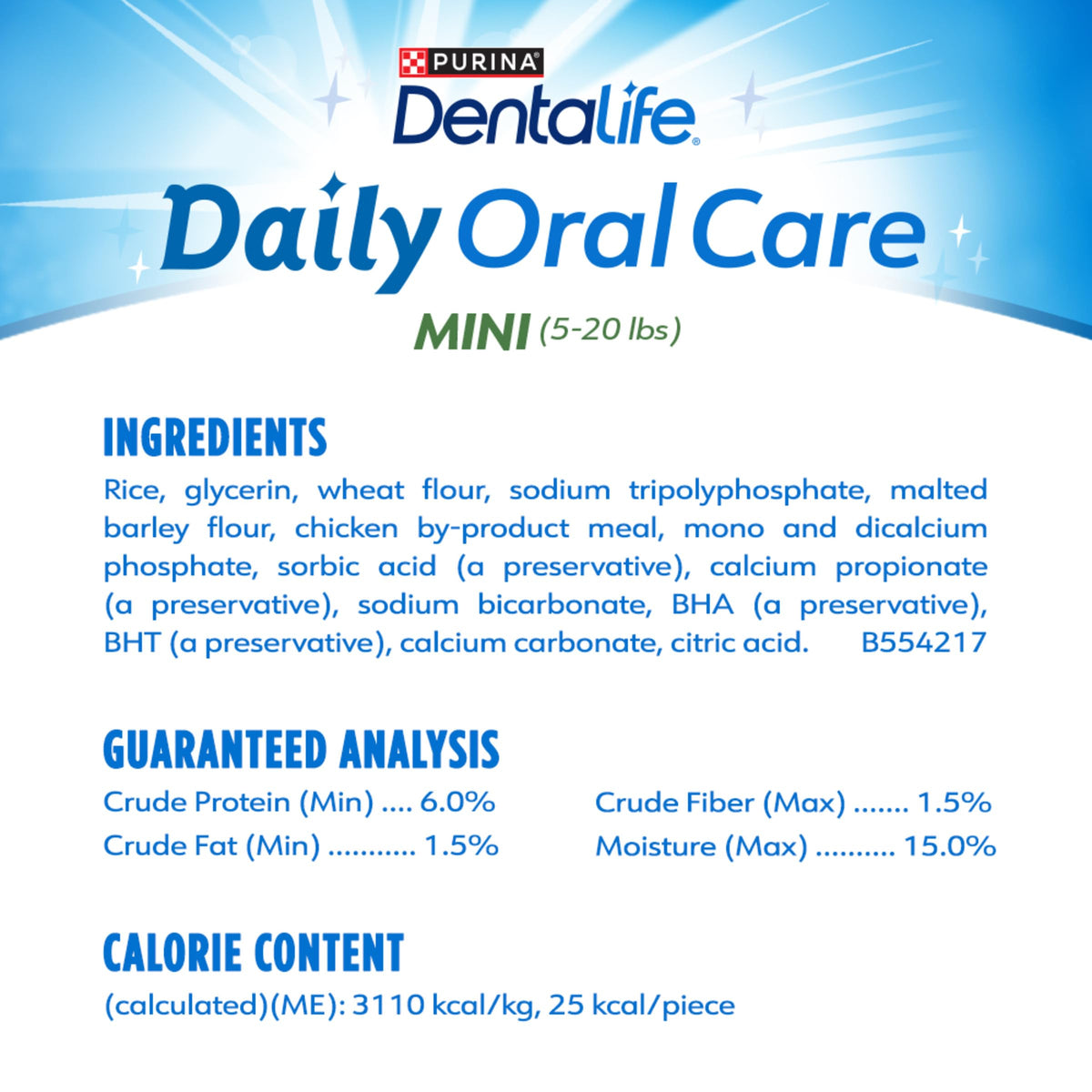 Daily Oral Care Dog Treats for Small Dogs, 58 ct T554