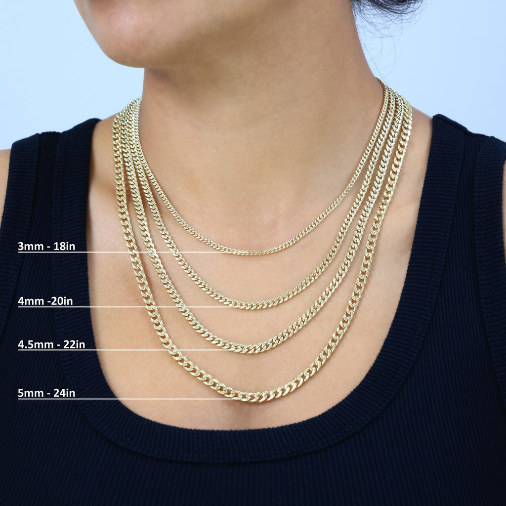 14K Yellow Gold Cuban Link Chain Necklace I135157