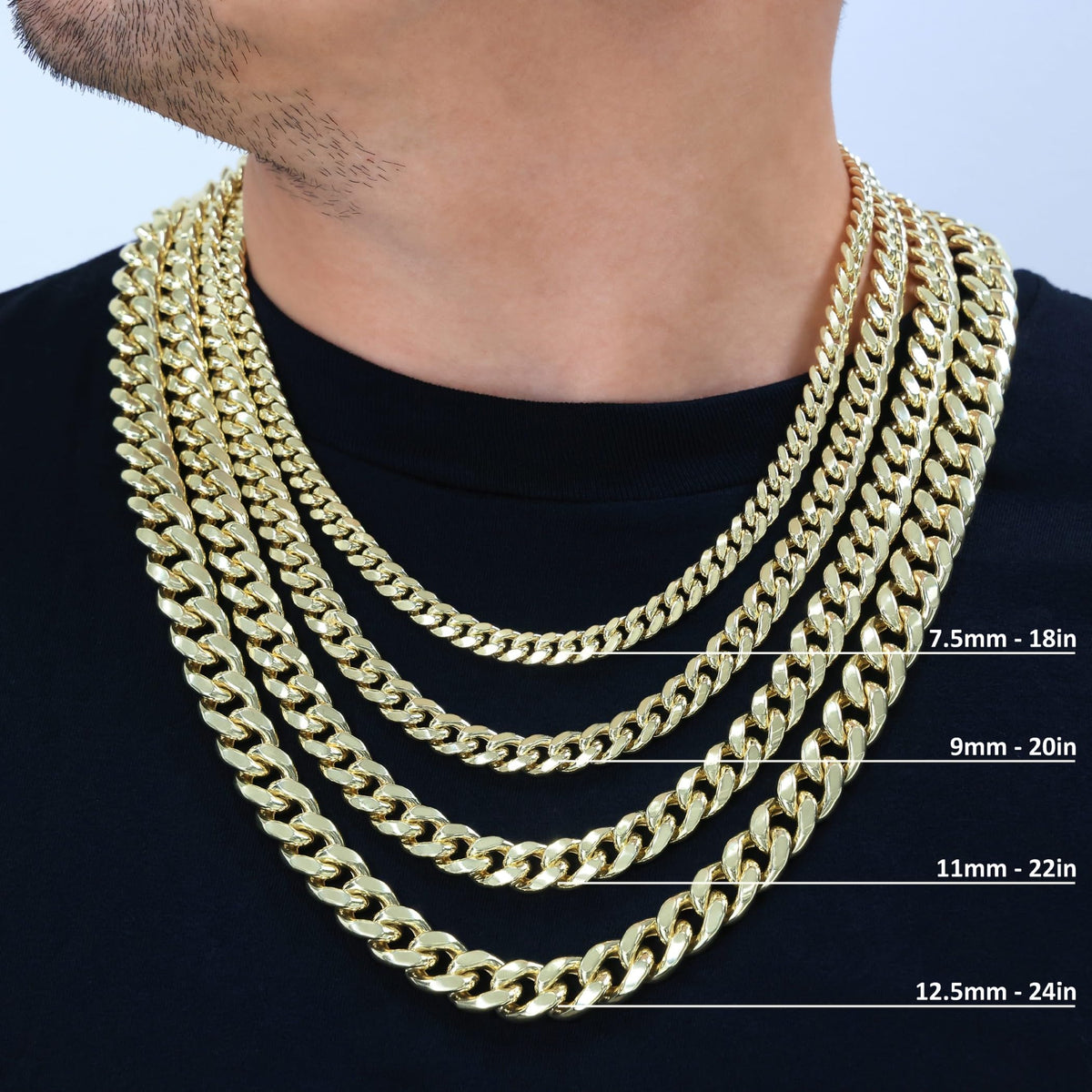 14K Yellow Gold Cuban Link Chain Necklace I135157