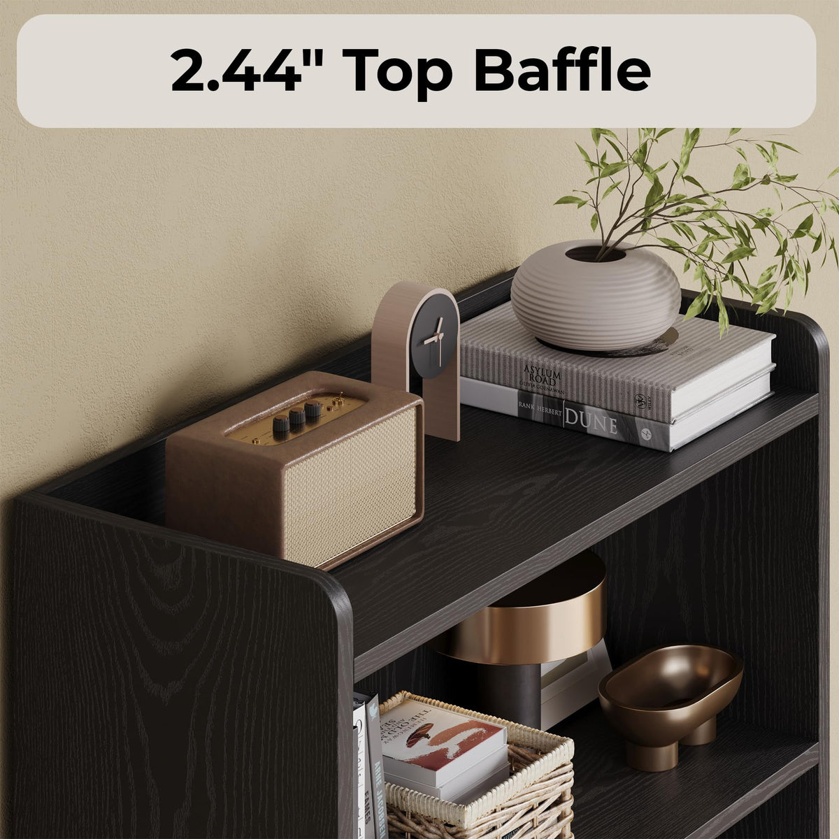74.6" Tall 6-Tier Bookshelf with Doors U66031