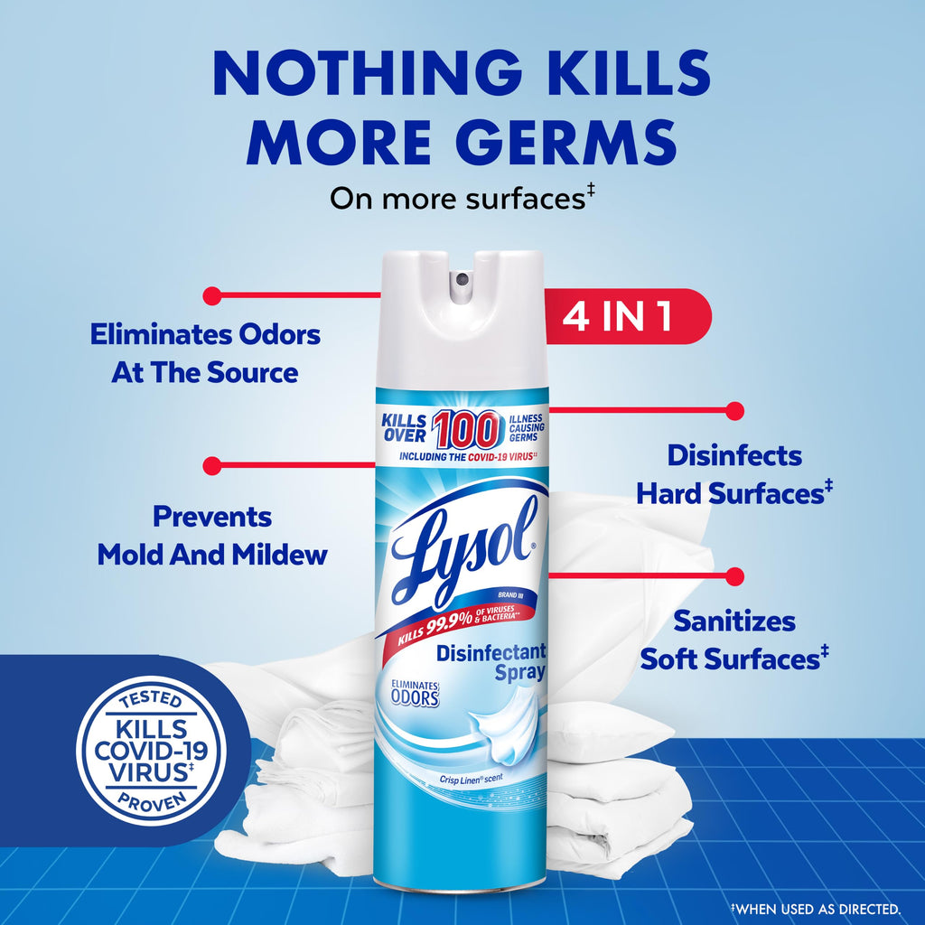 Disinfectant Spray Crisp Linen 19 oz 2 Pack S849623