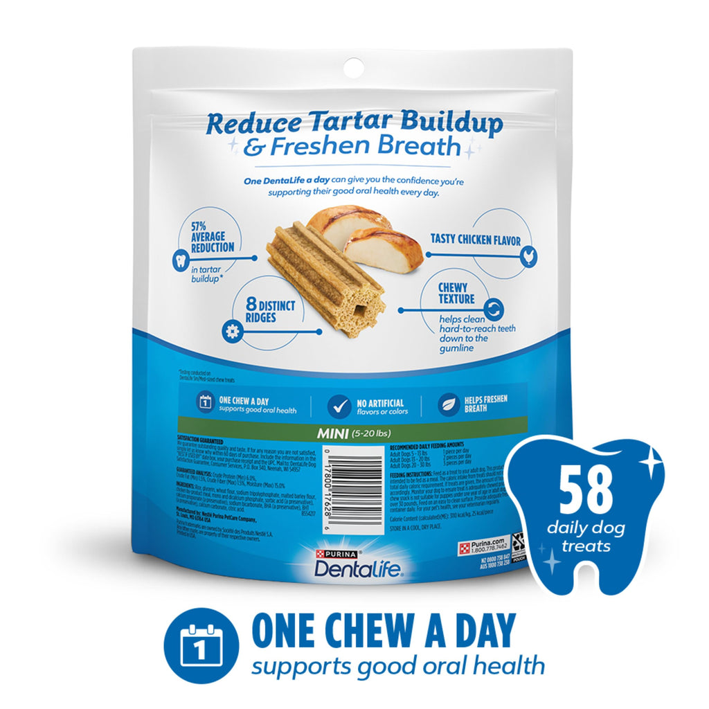 Daily Oral Care Dog Treats for Small Dogs, 58 ct T554
