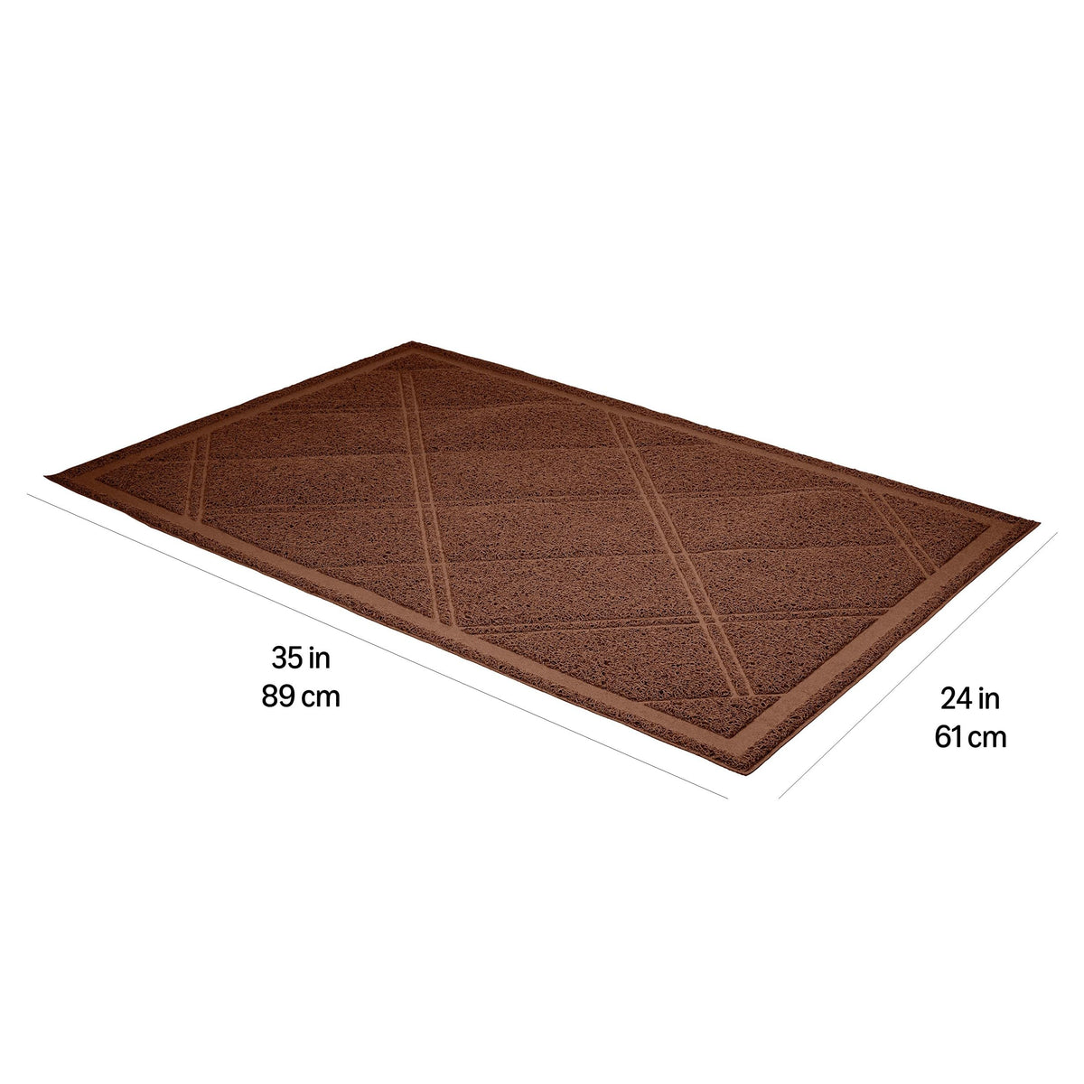 Less-Mess Cat Litter Box Mat 24" x 35" Brown M870