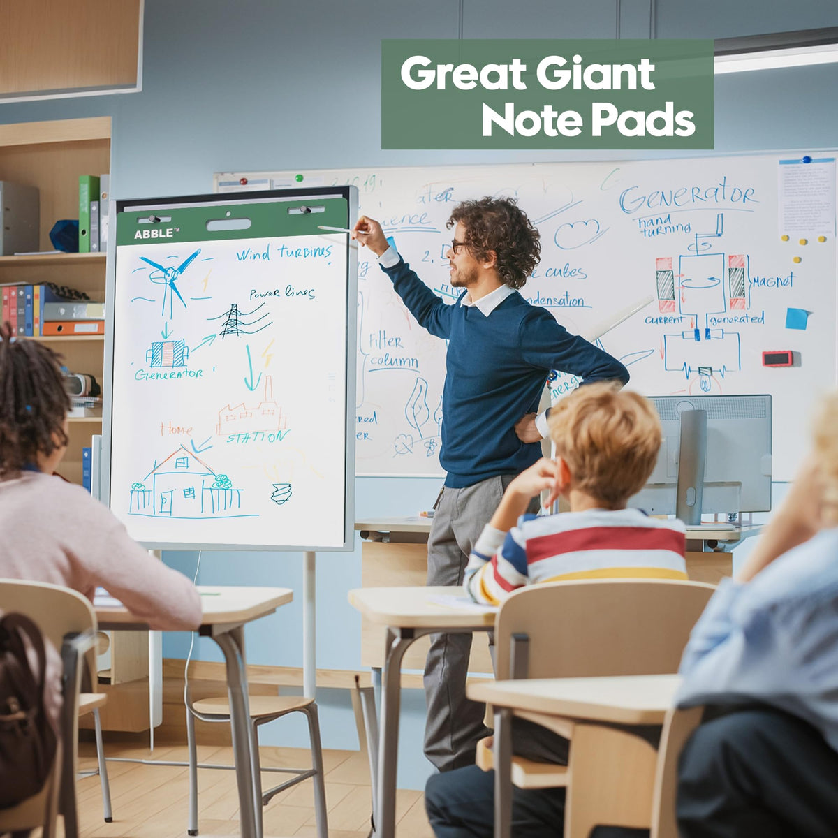 Super Sticky Easel Pad, 25 x 30 Inches, 30 Sheets/Pad, 8 Pads/Pack, Green W394