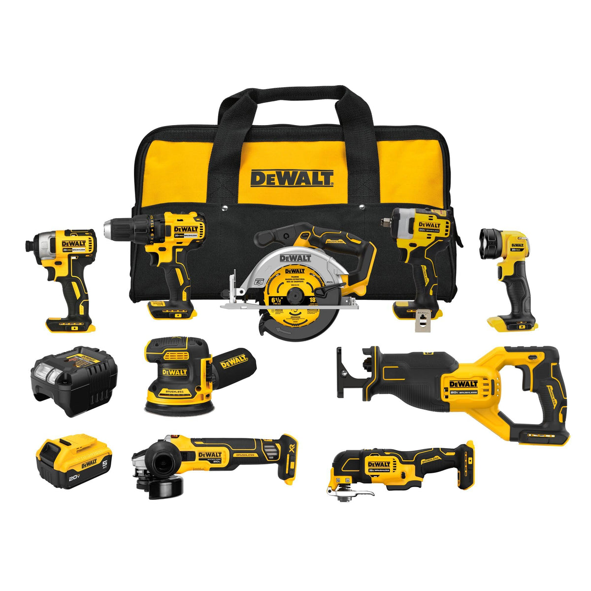 20V MAX Brushless 9 Power Tools with Battery Charger R6844