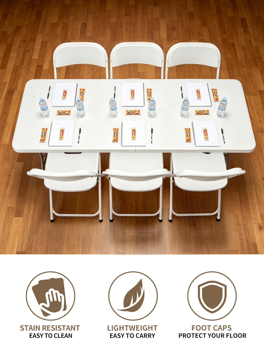 6Ft Heavy Duty Portable Plastic Folding Table K83232