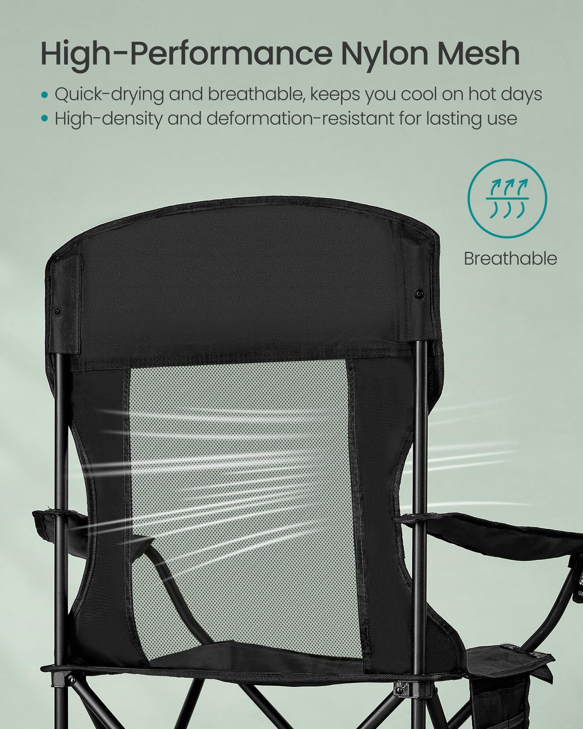 Breathable Camping Chairs, Set of 2, 330 lb Weight Capacity D636271