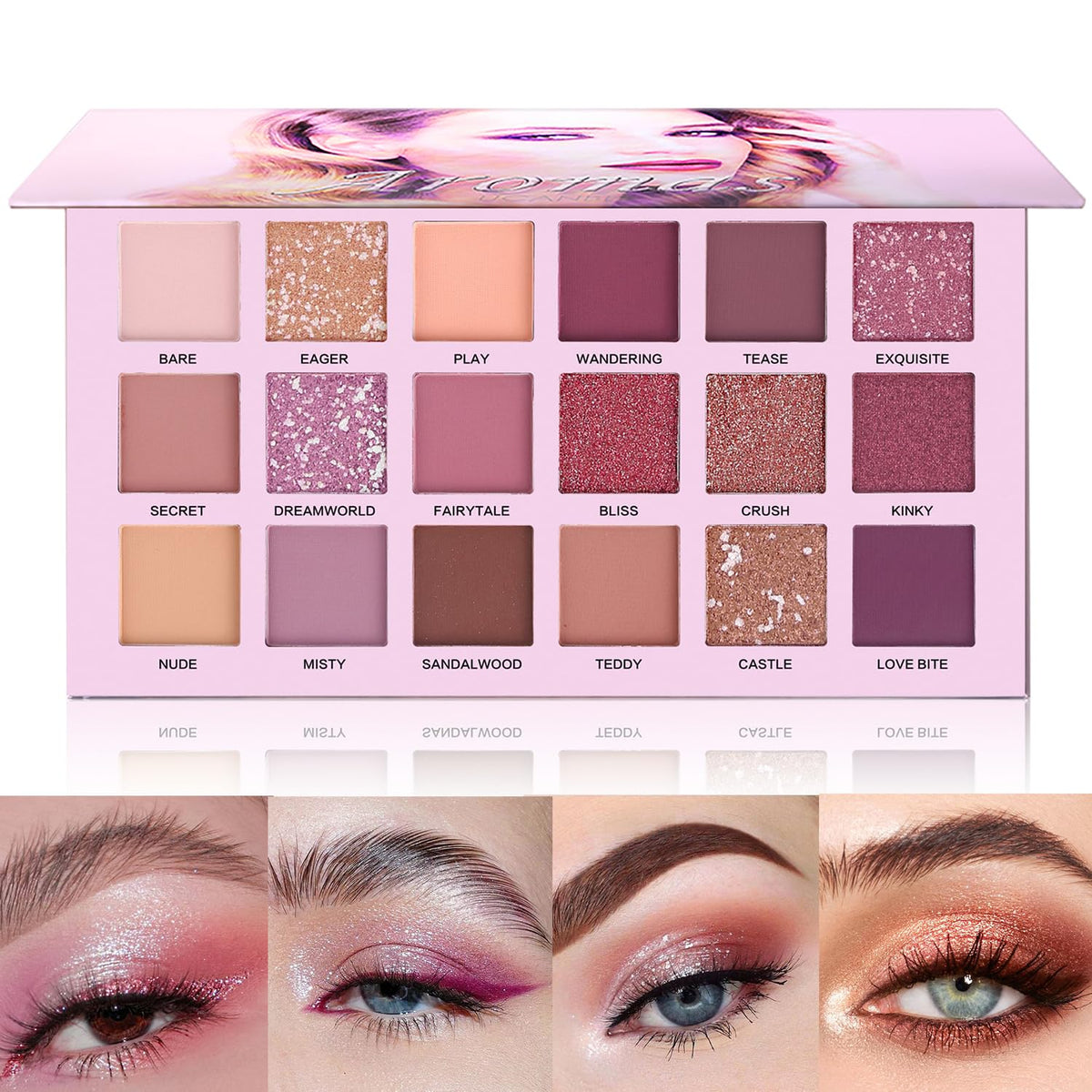 18 Colors Shimmer Matte Glitter Eyeshadow Palette F568