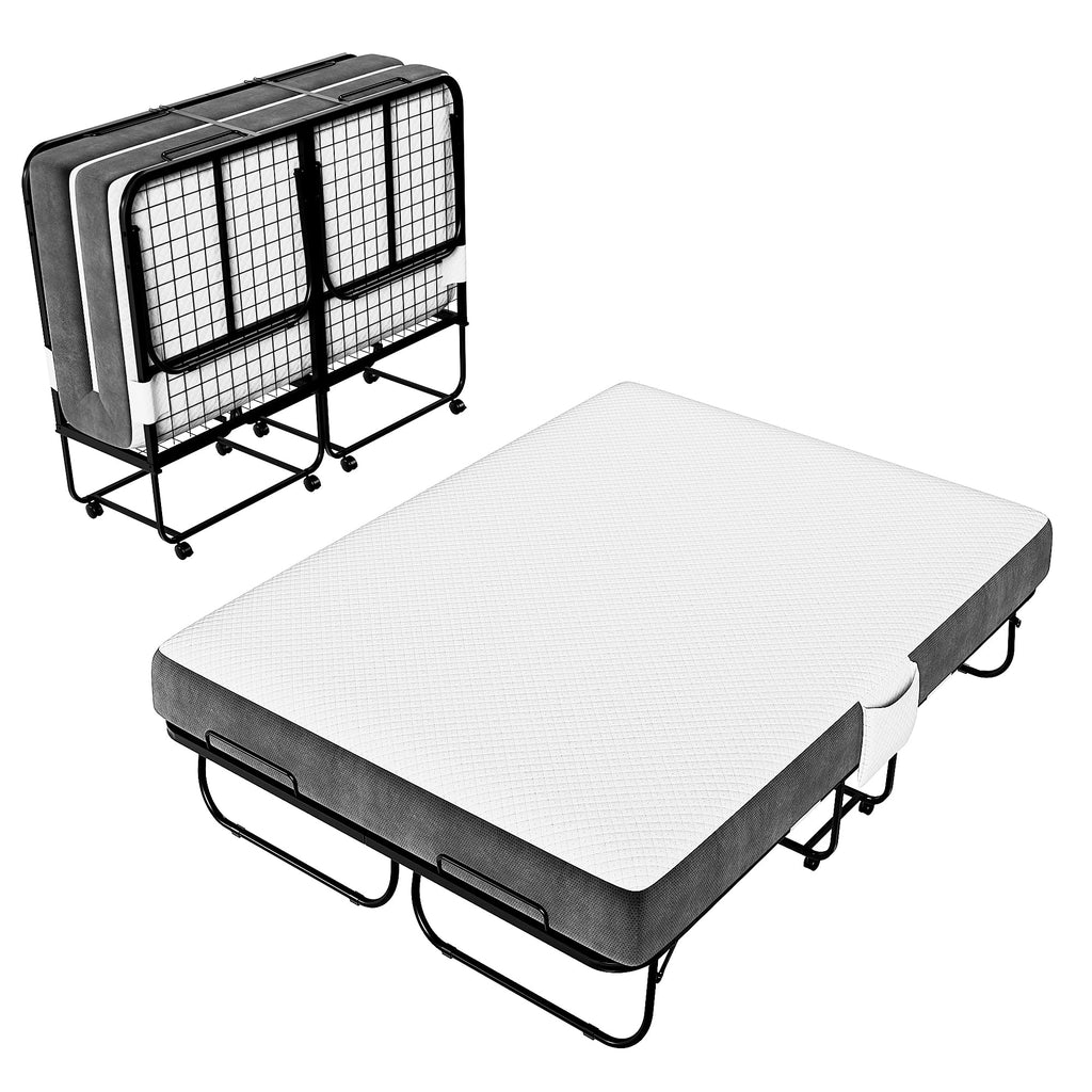 Full Size Folding Bed with Memory Foam Mattress T9923