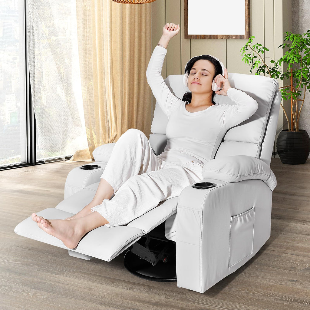 Grey Massage Rocking Recliner Chair with Heat and USB O7087