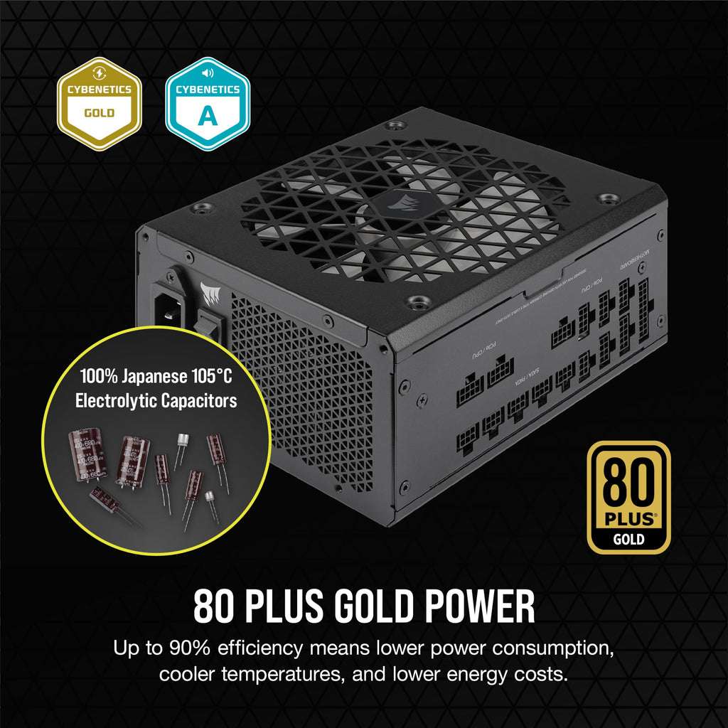 Black ATX 3.1 PCIe 5.1 Power Supply Y95256