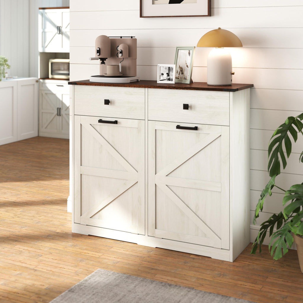 Double Tilt Out Trash Cabinet with Hideaway Drawer N77784