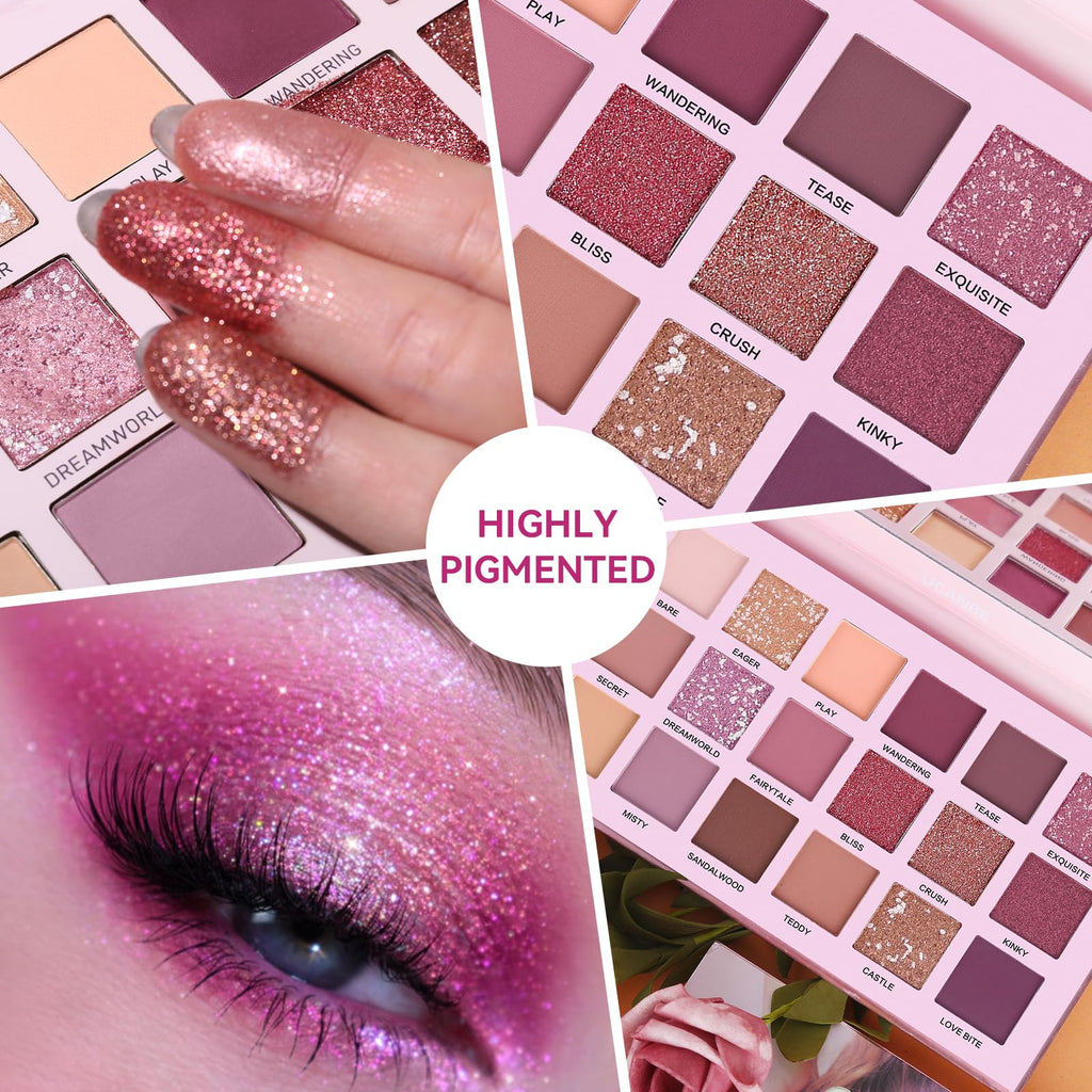 18 Colors Shimmer Matte Glitter Eyeshadow Palette F568
