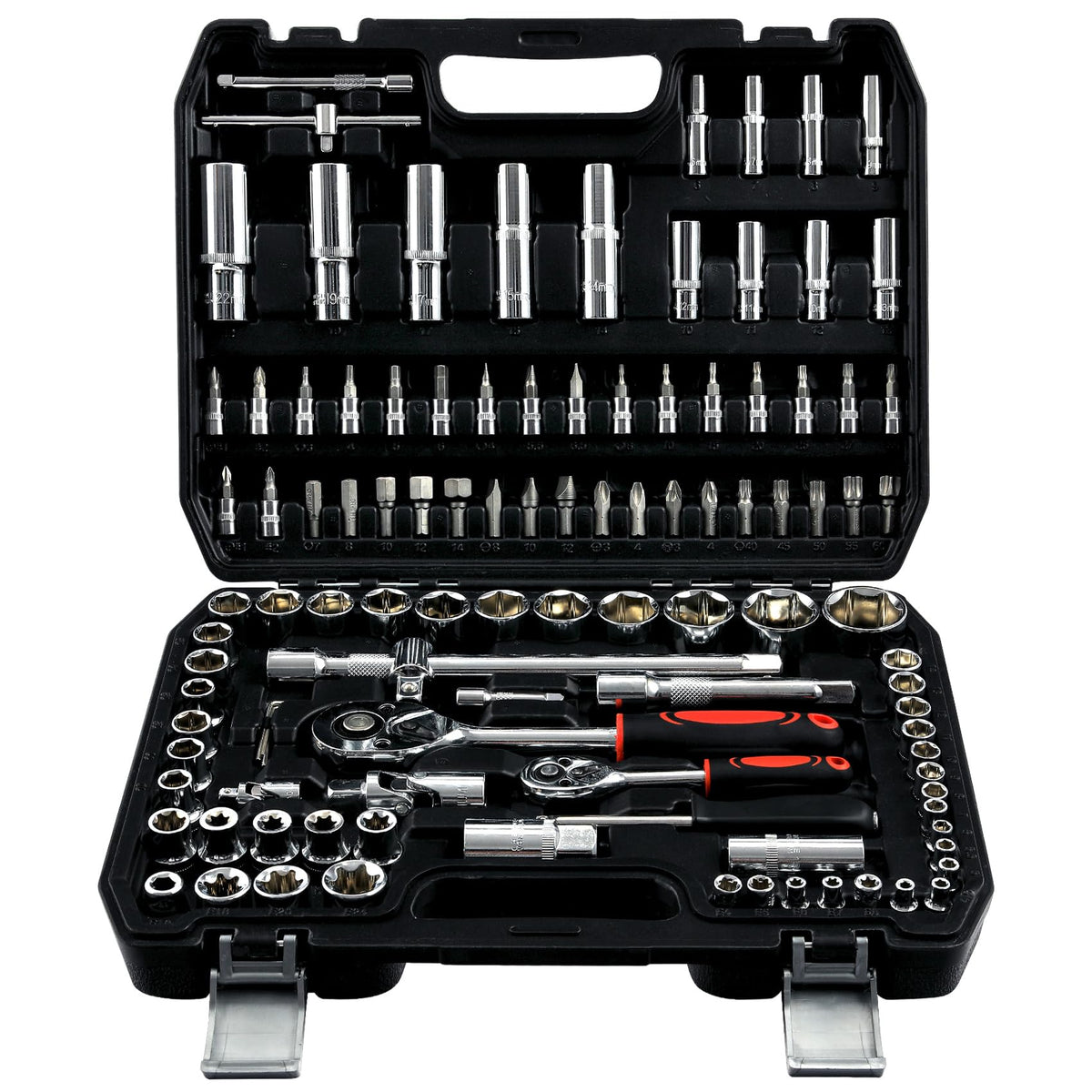 108 Piece Mechanics Tool Set Metric and Standard 1/4" & 1/2" Socket Set K388