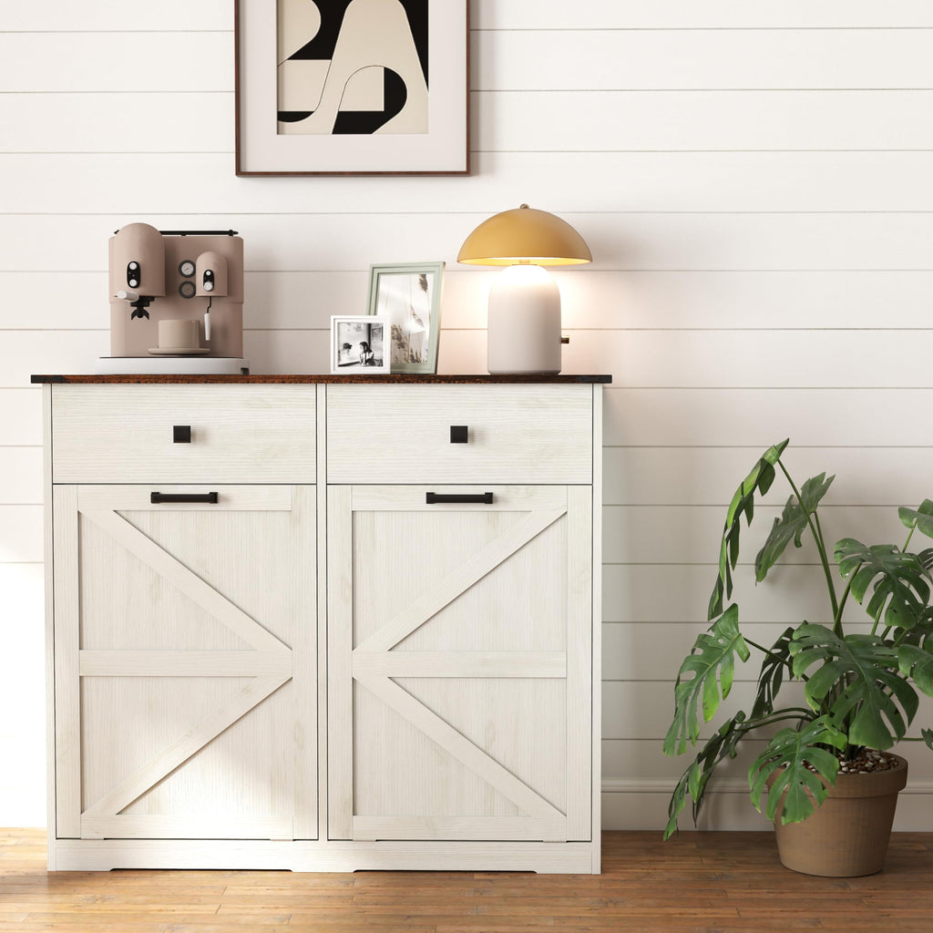Double Tilt Out Trash Cabinet with Hideaway Drawer N77784