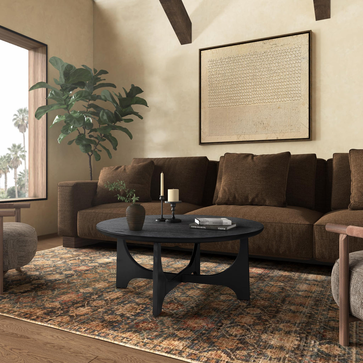 Black Wood Coffee Table V5113