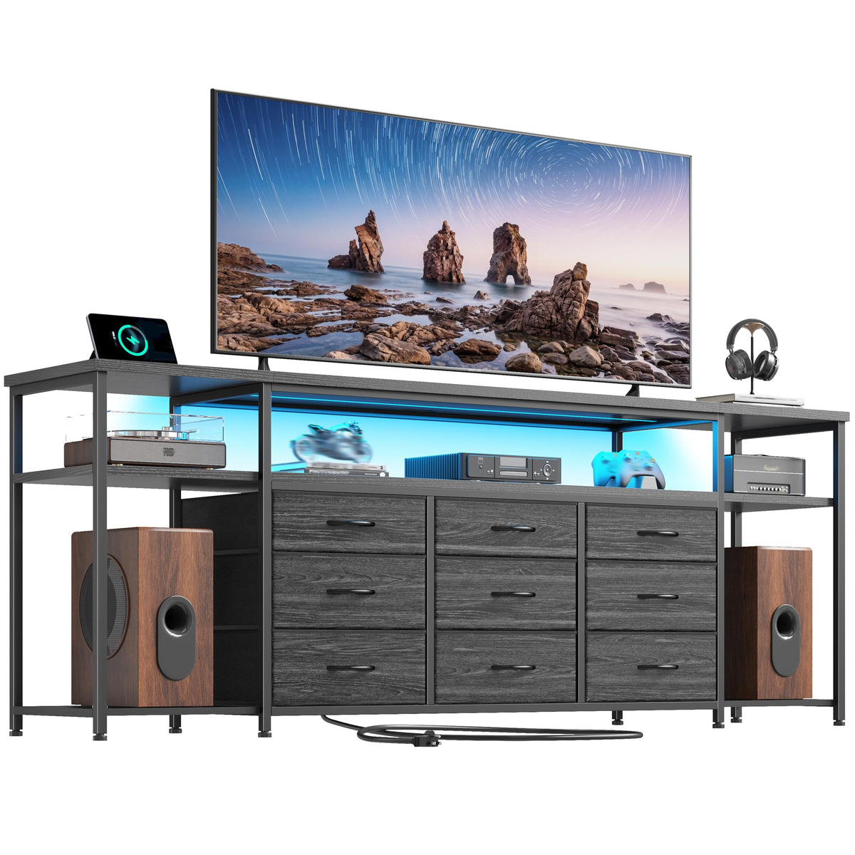 55" W TV Stand with 9 Drawers I565