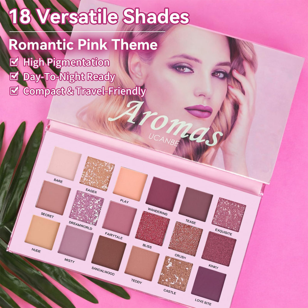 18 Colors Shimmer Matte Glitter Eyeshadow Palette F568