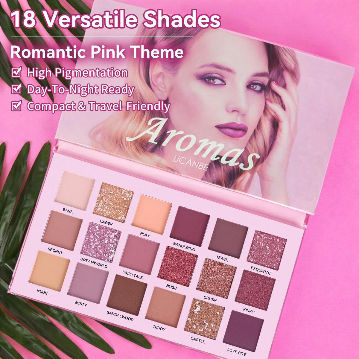 18 Colors Shimmer Matte Glitter Eyeshadow Palette F568