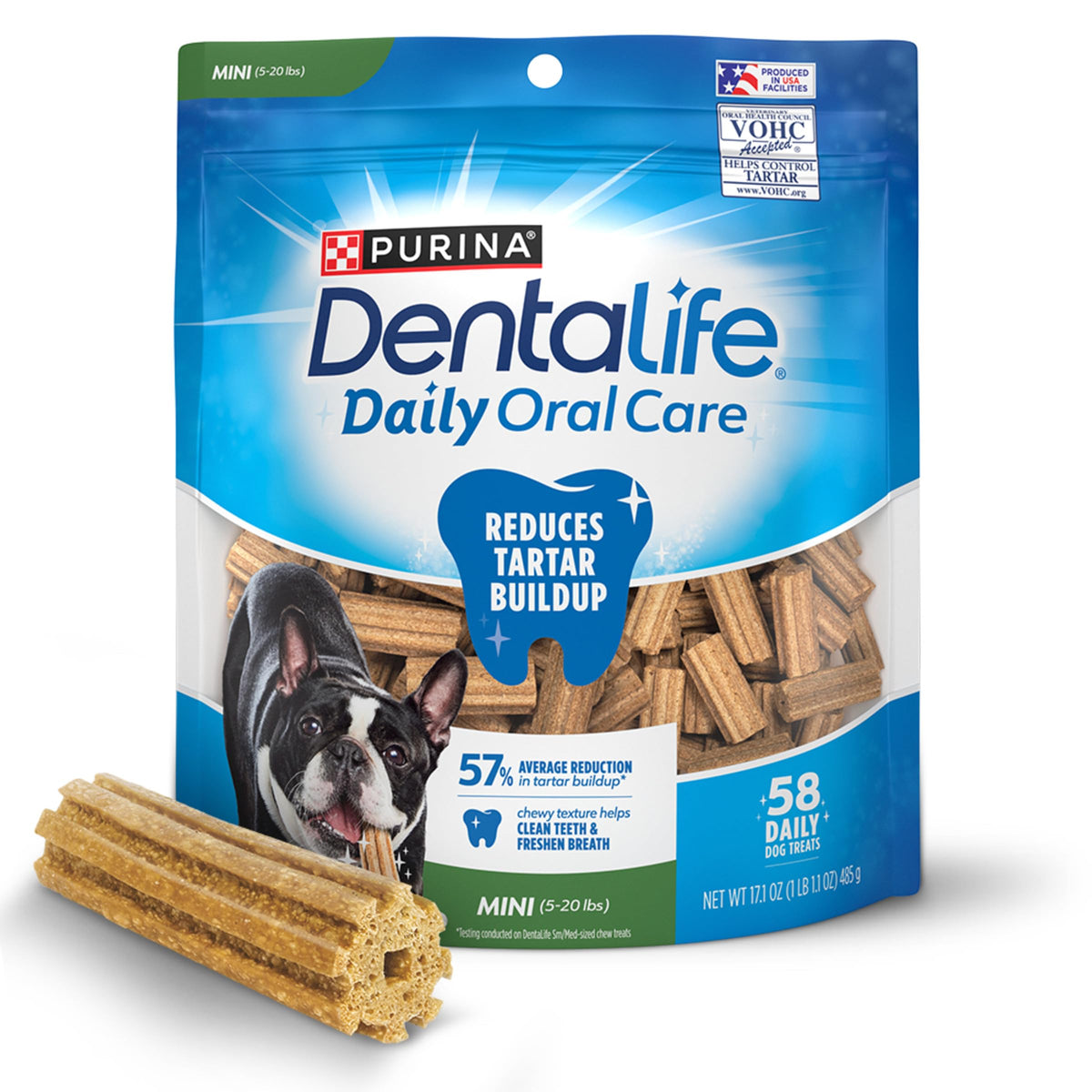 Daily Oral Care Dog Treats for Small Dogs, 58 ct T554