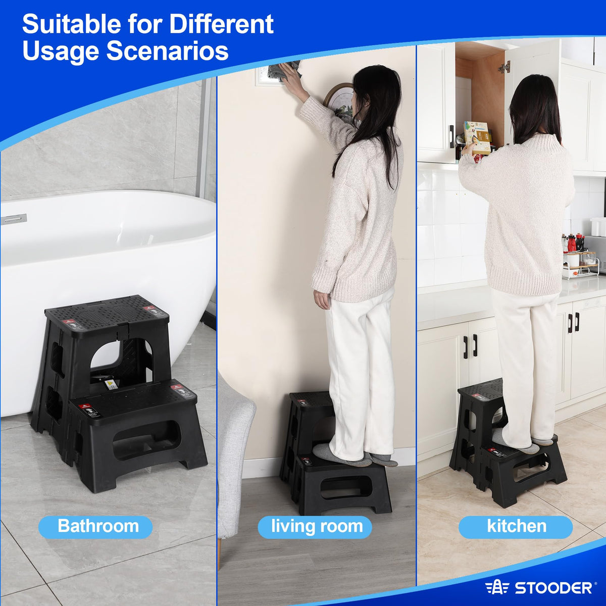 Folding 2-Step Non-Slip Step Stool O905001