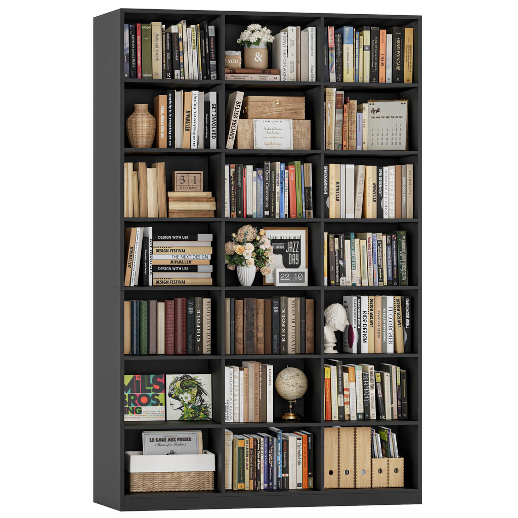 86" Triple Wide Black Bookshelf and Bookcase G688