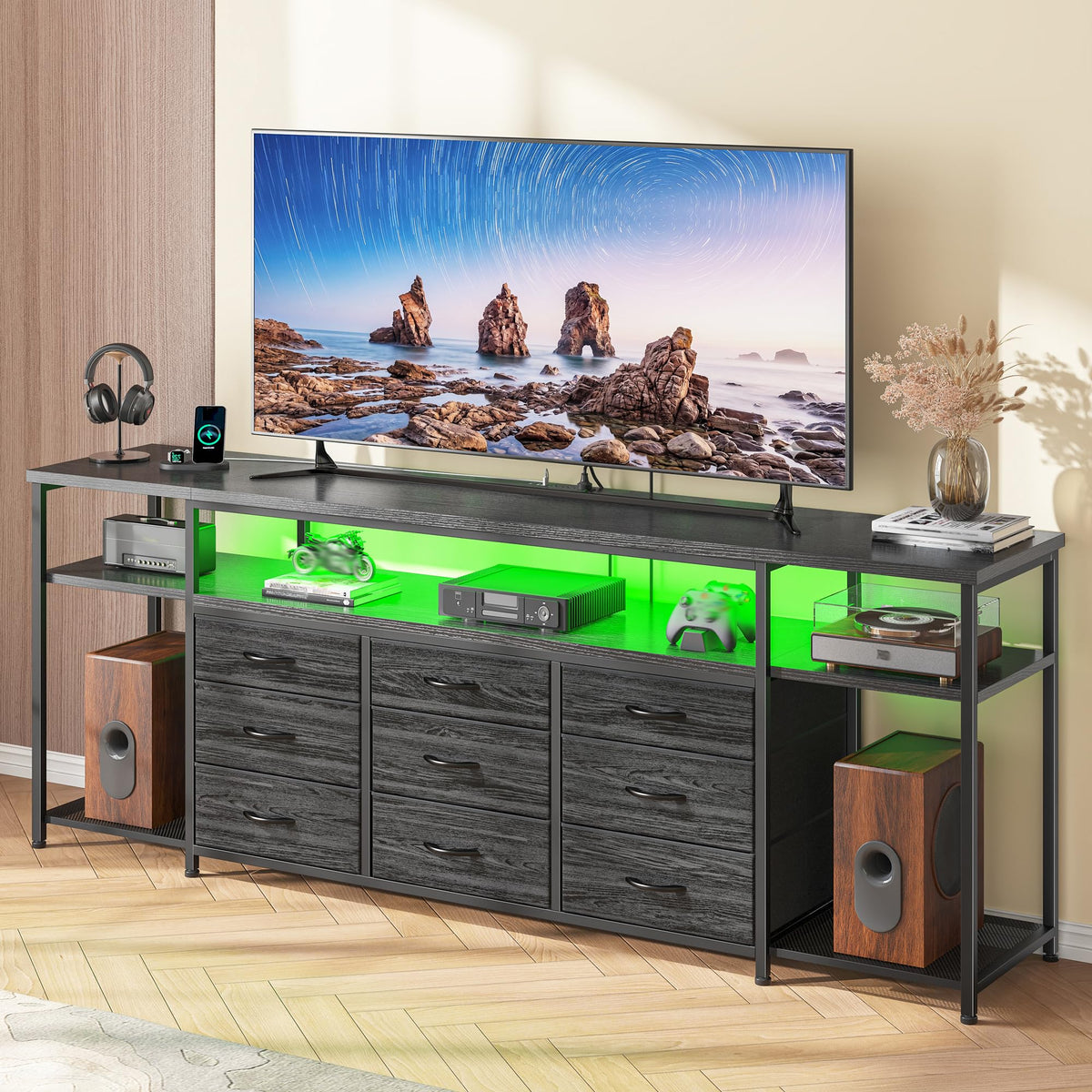 55" W TV Stand with 9 Drawers I565