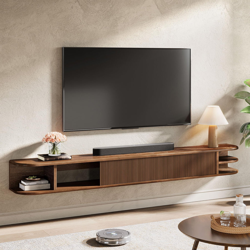 71" Solid Wood Floating TV Stand V778