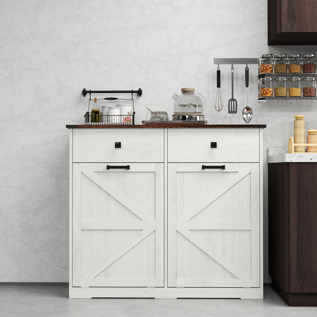 Double Tilt Out Trash Cabinet with Hideaway Drawer N77784