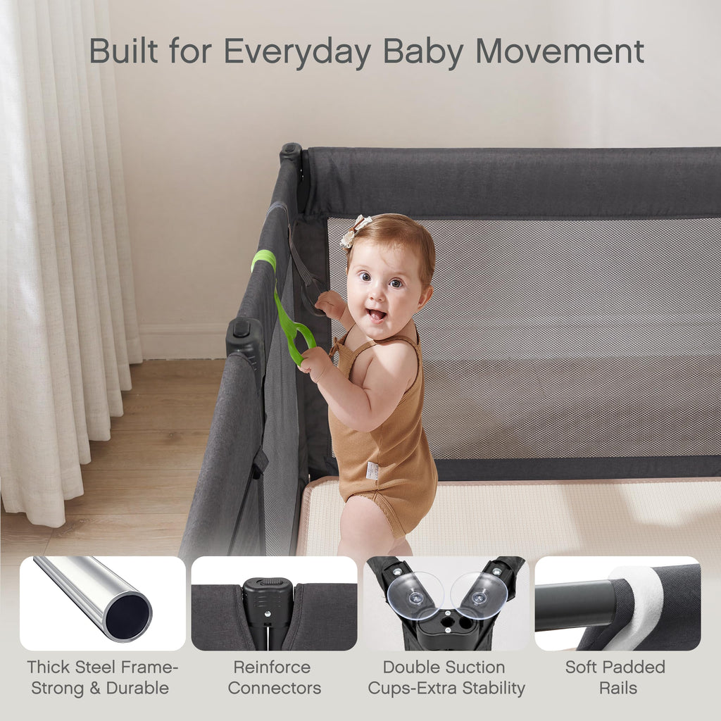 Foldable Adjustable 8-Panel Baby Playpen with Mesh N2552