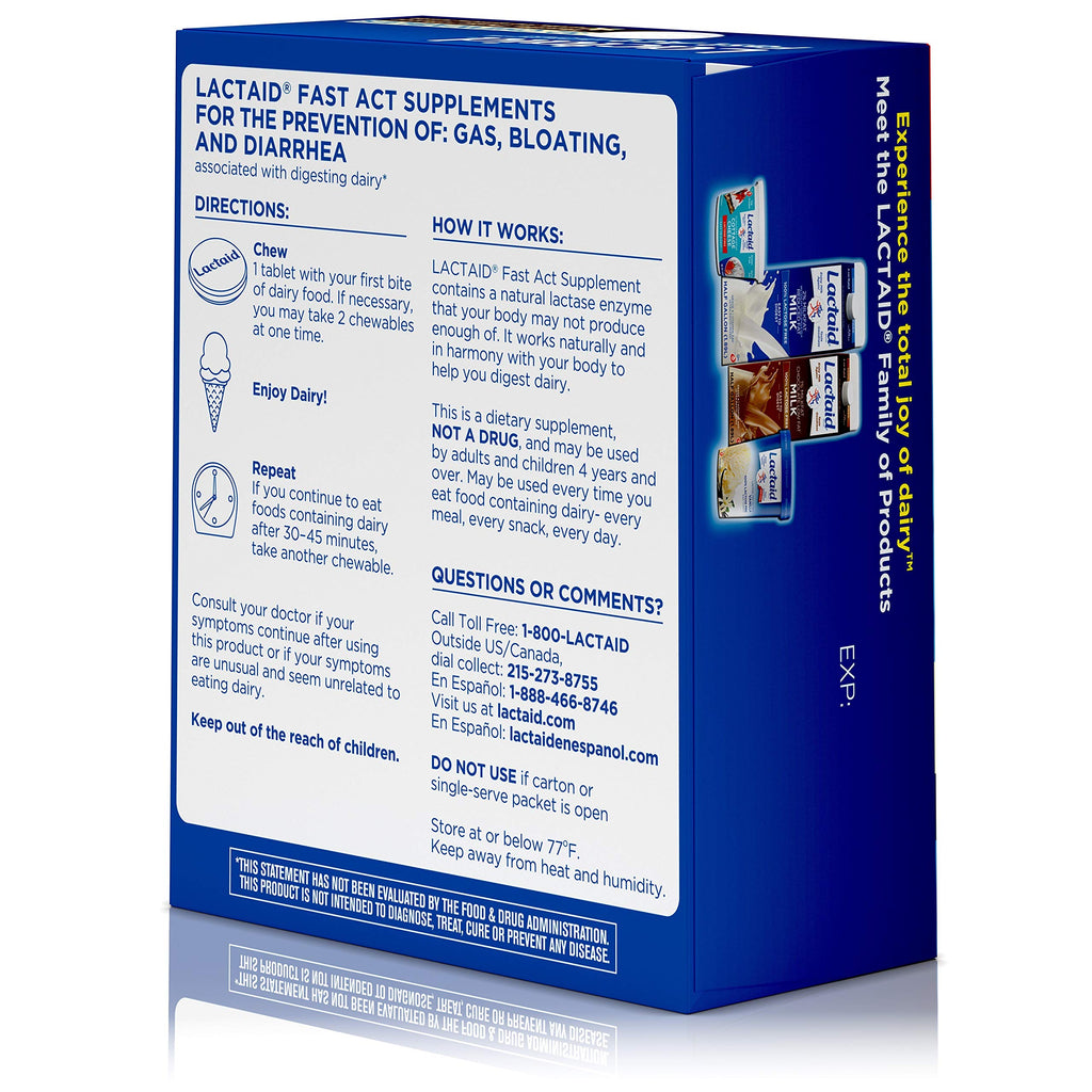 Lactose Intolerance Chewables with Lactase Enzymes, Vanilla Twist, 32 Pks of 1-ct J26459