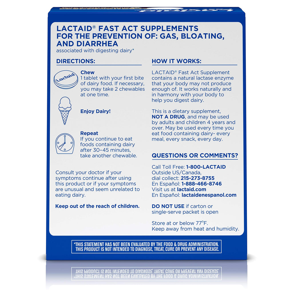 Lactose Intolerance Chewables with Lactase Enzymes, Vanilla Twist, 32 Pks of 1-ct J26459